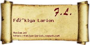 Fáklya Larion névjegykártya